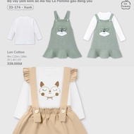 La Pomme (6M-4Y) – Set of loose overalls with high-end fashion ruffled long-sleeved shirt – LF21C FF