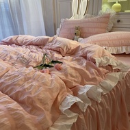 Girls heart bed skirt four-piece bedding princess style bed sheet quilt cover th