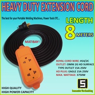 Heavy Duty Extension Cord With Omni HD Surface Type Outlet 8 Meters