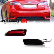 Red LED Car Bumper Reflector Lights,Function as Tail Brake & Rear Fog Lamp,Sequential Turn Light For