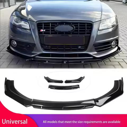 Car Front Bumper Lip Universal For Audi A4 S4 A6 S6 Wagon Awant B6 B7 B8 Chin Spoiler Splitter Diffu