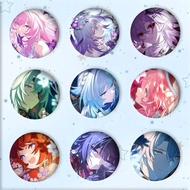Game Honkai Star Rail AMPHOREUS Aglaea Tribios Mydei Castorice Anaxa Badge Tinplate Round Laser Broo