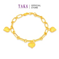 TAKA Jewellery 916 Gold Bracelet with Hearts