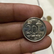koin kuno Singapura 20 cents tahun 2019