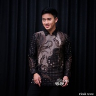 HITAM Men's Batik Long Sleeve Black Batik Modern Men's Batik Cicak Rowo Motif Premium Men's Batik Regular Size