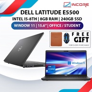 Dell Latitude 5500 - Intel I5-8th Gen / 8GB Ram / 256GB SSD 15.6" Windows 11 Laptop Murah Budget Not