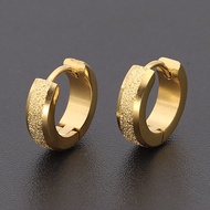 ASIX GOLD Mens 916 Gold Plated Hoop Earrings Ear Ring For Men