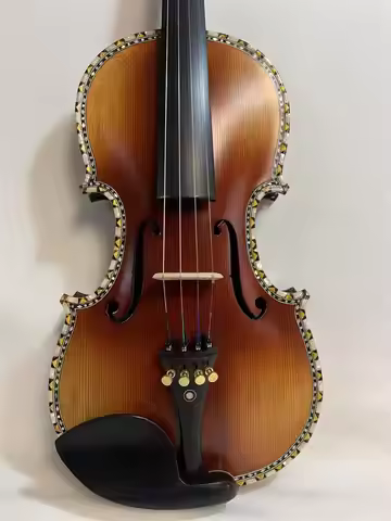 Strad style SONG master 4 strings 4/4 3/4 1/2 bird's eye wood 4/4 violin,inlay shell and carving rib