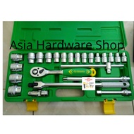 TEKIRO Socket Wrench Set of 24 Pcs 8 - 32 mm Shock Socket Wrench Set of 24