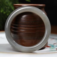 天然新疆和田玉煙紫色手鐲 圈口51mm  油潤柔和