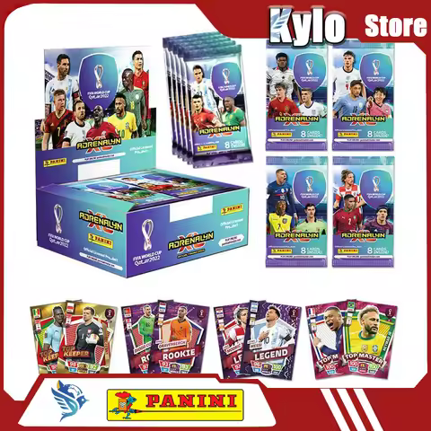 Panini Cards Voetbal Ster Kaart Box Qatar World Cup Voetbal Ster Collectie Messi Ronaldo Voetballer 
