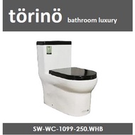 torino  WC 1099 Black One Piece  Wash Down Water Closet 250mm 10 Inch S-Trap Toilet Bowl (Jamban) 马桶