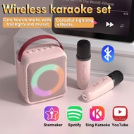 Speaker Bluetooth Bass Karaoke Speaker With 2 Mic Portable Speaker With Microphone Wireless