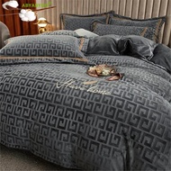 【Super low price】Bedding Set Luxury Winter Double Sided Milk Velvet Duvet Cover Bed Sheets Pillowcas