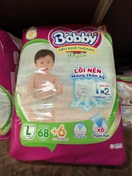 [TẶNG 8 MIẾNG] Tã quần BOBBY Size L 68 Miếng (9-13kg)