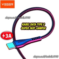 VEGER DATA CABLE TYPE C FAST CHARGING 3A QUALCOMM 3.0 CABLE TYPE C SUPER FAST CHARGING