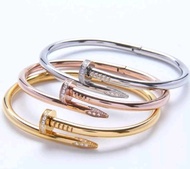 Nail style Stainless steel Bangle non Tarnish and Hypo Allergenic