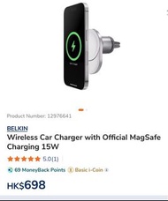 Belkin Wireless Car Charger with MagSafe 15W