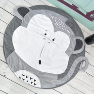 Cotton Round Cartoon Monkey Kid’s Rugs, Baby Floor Play mat, Crawling Mat, Game Blanket, Nursery Rug
