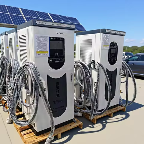 Portable 60kw 120kw 160kw 240kw 400kw DC EV Charger with Cart and Solar Input, 380V/480V Compatible,