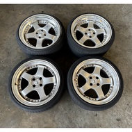 ORIGINAL JDM SSR Professor SP1 Sport Rim 17” 4H 100pcd (8JJ / 9JJ) (ET37 / ET24) Staggered Rim Ori U