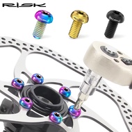 RISK Titanium Bicycle Disc Brake Rotor Bolt M5 X 10mm Lightweight Strong Anti-Rust