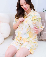 Supersoft Rayon Lemon Loungewear - ชุดให้นมผ้าเรยอนลายเลม่อน