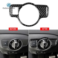 (THEBEST) For Benz C Class W204 Carbon Fiber Headlight Switch Decor Trim Cover