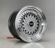 【小茵輪胎舘】HellaFlush風格 類BBS RS 15吋 4X100 / 114.3 8J ET20 銀色車邊