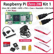Original Raspberry Pi Zero 2W ZERO 2W KIT(Zero 2W+Case+HDMI Cable+Power Supply+GPIO Set+Heatsink+32G