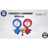 DUAL ALUMINIUM MANIFOLD GAUGE SET USA-1004