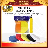 (100% ORIGINAL) Victor GR335 Badminton Towel Grip Thin (30mm x 10000mm) Roll - 100% Cotton - GR 335 