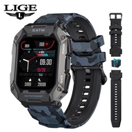 LIGE Smart Men Watch Sport Fitness Tracker Watch Alarm Clock 5ATM Deep Waterproof Smart Men Watch + Box