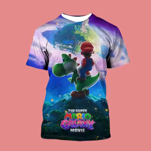 Super Mario Full-Size Pattern T-Shirt 3D Printed Summer 2026 Quick-Dry Fabric Men's and Women's Matc
