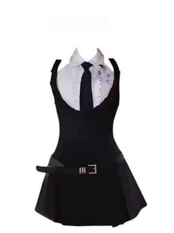 Ms XIDU Original College Girl Spicy Set Waist-Cinching Vest And Overalls Two-Piece Summer Fashion En