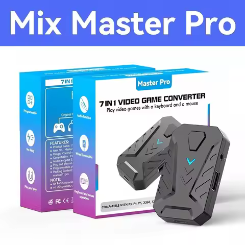 7 in 1 Mix Master Pro Video Game Converter Combo Pack with 3.5mm Headphone Slot for PS3 PS4 PS5 XBOX