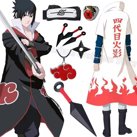 Ninja Hokage cosplay costume Uchiha Itachi Akira organization fourth generation cloak