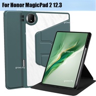 For Honor Magic Pad2 2024 Case with Pen Holder 360 Rotating Acrylic Hard Stand Cover For Coque Magic