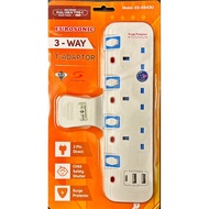 Eurosonic 3-way T-Adaptor Dual USB-A & Type-C