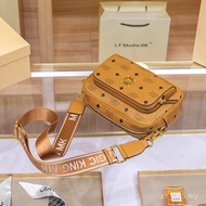 Trendy Genuine Leather Female Small Bag Messenger Camera Bag Shoulder Same Style 2025 Wide Shoulder 