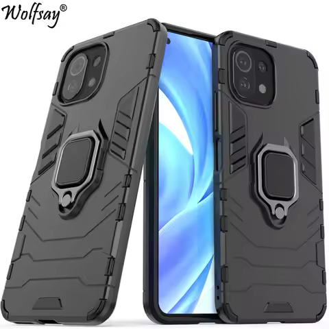 For Xiaomi 11 Lite 5G NE Case Armor Magnetic Suction Stand Full Cover Redmi Note 11S 11 Global Case 