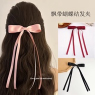 Jennie Blackpink Long Bow Hairpin, Korean style ribbon hairpin bow