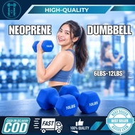 Hexagon Neoprene Dumbbell 6-12LBS Hand Weight Home Gym Fitness Workout Women Dumbbell - Homelift Ph