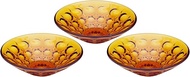 Aderia F-70385 Medium Bowl, Amber, Max 5.9 x 1.8 inches (15 x 4.5 cm), Mizuki Dessert Bowl, Set of 3