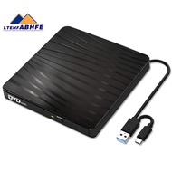 External CD/DVD Drive for Laptop, USB A/C 3.0 CD DVD Player Portable +/-RW Burner CD ROM Reader Writ