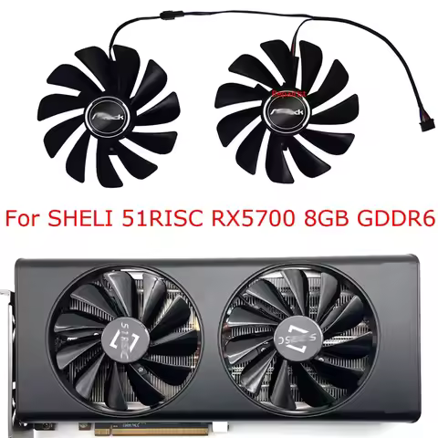 2pcs/Set,Video Cards Fan,DIY FDC10U12S9-C,For 51RISC SHELI RX5700 RX 5700 8GB DESKTOP GAMING,VGA Gra