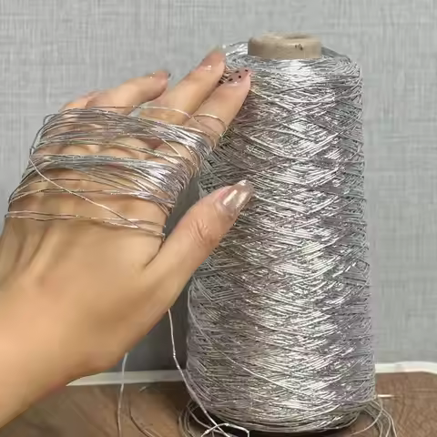 Muye Silver Tead Woven Handmade DIY Knitting Fabric Gold Silk Core Line for Clothing Accessories Cra