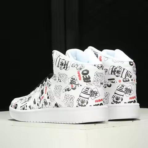 Adidas genuine NEO HOOPS men's and women's leather mid top sports shoes casual board shoes H03089