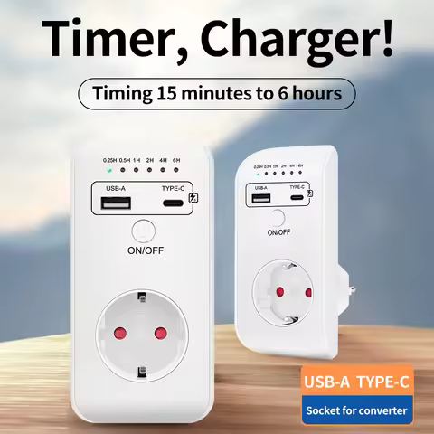 2024 New Electronic Timer Switch EU Plug Intelligent Programmable Countdown Timer Socket 6 Hour 230V