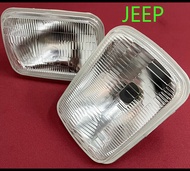 ไฟหน้า Jeep Cherokee XJ เลนส์กระจก ราคาต่อ 1 คู่ มีของพร้อมส่ง